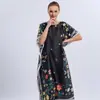 Batas Largas Estilo Europeo y Americano, Vestidos para Mujer de Tallas Grandes Transfronterizos, Batas con Estampado de Leopardo, Chalecos de Punto
