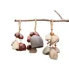 Campana Colgante de Fruta con Cáscara de Planta, Campana de Mano para Musicoterapia, Fruta que Cumple Deseos, Estilo Bosque de Frutas, Accesorio Colgante para Bolsa de Coche, Colgante, Regalo