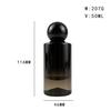 Botella de Perfume Cilíndrica de Vidrio Negro de Alta Gama de 50 ml, Botella con Atomizador, Botella Vacía, Se Puede Combinar con un Tapón de Vidrio Transparente