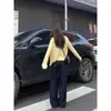 Jeans Azules Oscuros de Pierna Recta para Mujer, Tendencia Otoño e Invierno 2025, Nuevos Pantalones de Pierna Ancha de Cintura Alta, Ajuste Holgado, Adelgazantes, Caída Suelta