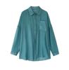 2 023 Versión coreana de camisa holgada de longitud media para mujer, diseño de nicho, camisa fina con protección solar, abrigo de marea