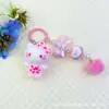 Bola de Pelo de Gato con Nudo de Lazo y Terciopelo Muñeca DIY Llavero de Coche Colgante de Bolso Colgante Pequeño de Moda Venta al por Mayor