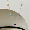 Collar Cruz Diamante Colorido Perla Circonita Dulce y Fresco Estilo Coreano Colgante Estrella Celebridad de Internet Nicho Set de Joyería de Perlas