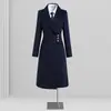 Roupa Externa de Lã Profissional Roupa de Trabalho Feminina Plus Algodão Engrossado Comprimento Médio Departamento de Vendas de Hotel Roupa Externa de Lã Inverno