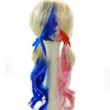 Peluca de Cosplay de Harleen Quinzel Harley Quinn de Suicide Squad Tocado