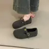 Sandálias Birkenstock Cinza Estilo Francês com Solado Grosso, Novo Modelo 2025, Forradas com Lã para Uso Externo, Versão Coreana Quente de Inverno, Sapatos Femininos Retrô