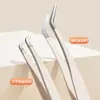 Pinzas Bqi para Pestañas Postizas Cabeza Redonda Pluma Dorada Forma de 7 Pinzas para Extensiones de Pestañas para Principiantes para Recoger Pestañas, Especializadas para el Estilismo de Pestañas Femeninas