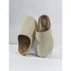 Novas Tamancas Vintage de Camurça com Bico Redondo 2026, Meia-Pantufas Fechadas Planas de Calçar, Fornecimento Exclusivo para E-commerce Transfronteiriço