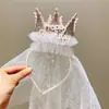 Tiara de Coroa de Princesa Sênior Coroa de Aniversário Grampo de Cabelo com Lantejoulas e Diamantes Chapéu de Aniversário Infantil Grampo de Cabelo de Festa