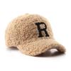 Gorra de Lana de Cordero Bordada con Letras Estilo Coreano Estilo Japonés para Mujer Otoño e Invierno para Exterior Deportes Ocio a Prueba de Frío Gorra de Béisbol