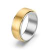 Joyería de Diamantes Europea y Americana Amazon Producto Nuevo Transfronterizo Anillo Giratorio de Acero de Titanio en Blanco de 8 mm Alivio del Estrés y la Ansiedad