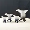 Taza Antigua Creativa para Uso en Casa, Taza Retro de Té con Leche de Qin Shi Huang, Taza Antigua de Tres Patas, Taza Imperial Negra con Degradado Escarchado