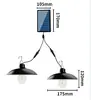 Lámpara de Bombilla Vintage de una Sola Cabeza Alimentada por Energía Solar Colgante de Filamento de Tungsteno para Exteriores de Doble Cabeza para Interiores/Exteriores Accesorio de Iluminación Controlado por Control Remoto
