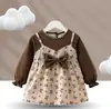 Overol para Bebé Niña con Falda de Princesa Otoño e Invierno Delantal Infantil Impermeable Anti-Suciedad Anti-Ropa Bolsillo para Arroz Delantal