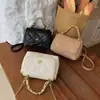 Bolso pequeño popular transfronterizo con patrón de rombos y cadena para mujer, nuevo y moderno bolso cruzado versátil de verano 2026, bolso cuadrado pequeño de alta gama