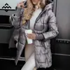 En Stock Transfronterizo Otoño e Invierno Europeo y Americano Temu Aliexpress Amazon Abrigo de Algodón con Capucha Chaqueta de Algodón de Longitud Media con Tres Cremalleras para Mujer