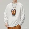 Moletom Masculino Pesado Outono/Inverno Cross-border Lightning Warehouse Tamanho Plus Casual Gola Redonda Estampa de Cola Manga Longa Solto Camiseta