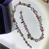 Collar de Zirconia de Cristal de Colores Dulces Corazón Lujo Ligero Gama Alta Amor Cadena para Clavícula Arcoíris Cadena para Clavícula de Mujer Tendencia Nicho de Ins