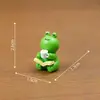 Miniaturas de paisagem de sapos fofos para leitura e alimentação, enfeites fofos estilo japonês, acessórios decorativos DIY para casa de bonecas, pequenos itens decorativos