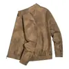 Jaqueta Nova de Couro PU Masculina Estilo Workwear Retro Americano Resistente Relaxado Estilo Old Money Simples de Rua