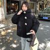 Abrigo de Invierno con Capucha para Mujer, Ropa Exterior de Invierno con Capucha, Chaqueta Acolchada Acolchada de Algodón, Abrigo Holgado Acolchado de Algodón