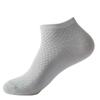 Calcetines de bambú de fibra natural antibacteriana tipo barco para hombre, calcetines de doble aguja a cuadros de color puro, absorbentes de sudor, transpirables, casuales, antibacterianos, calcetines para hombre al por mayor