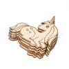 Colgantes de Árbol de Navidad Listos, Decoraciones para Fiestas en Casa, Colgantes de Unicornio, Piezas de Madera Creativas para Manualidades