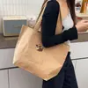 Bolsa de Mano de Papel Kraft con Perrito de Dibujos Animados Estilo Nuevo Simple Gran Capacidad Bolsa Tote Viaje de Negocios Trayectos Diarios Versátil Bolsa de Hombro