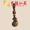 Sândalo Verde Sacola da Sorte Giratória Corrente de Celular Chaveiro de Carro Pingente Yiming Xianyuan Estilo Casal Ornamento de Bolsa de Dinheiro de Jacarandá
