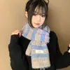 Bufanda de Rayas Atmosférica Estilo Coreano para Mujer Otoño e Invierno 2025 Nuevo Retro Versátil Cálida Estudiante a Prueba de Frío Bufanda de Punto
