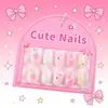 Piezas de Arte para Uñas de Dibujos Animados para Niños, Piezas de Uñas Portátiles Hechas a Mano de Anime Lindas, Parches de Uñas Terminados, Uñas Postizas, Piezas de Uñas