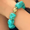 Pulsera cuadrada de acrílico con degradado macaron estilo INS, pulsera de resina con patrón de mármol vintage y cuentas doradas, venta al por mayor de joyería
