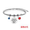 Pulsera Europea y Americana Transfronteriza Acero Inoxidable Pulsera Hueso de Serpiente Día del Maestro Manzana Conmemorativa Regalo Festivo Grabado Pulsera de Acero de Titanio