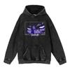 Sudadera de algodón retro de 440 g con estampado de Berserk y furia, estilo callejero, estilo retro, con gorro de marea callejera.