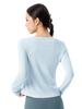 Roupa de Yoga em Lã Merino Manga Longa Outono Leve Respirável Camiseta Esportiva Pilates Treinamento Top Fitness para Mulheres
