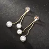 Pendientes Coreanos para Mujer Pendientes Largos de Perlas Artificiales Pendientes Elegantes con Borlas Joyería de Lujo E552