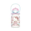 Caneca Térmica Portátil Fofa da Família Sanrio com Alça, Copo de Bebida Ajustável para Crianças com Alça Dupla