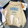 Tamanhos Europeus TransfronteiriçosRoupas com Estampa de Letras do Estado do Havaí Aloha, Moletom Feminino Estilo Hip-Hop de Rua