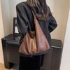 Bolsa Tote Vintage para o Dia a Dia de Mulheres 2025 Nova Tendência Moda Tote de Ombro Único Versátil Grande Capacidade Bolsa de Axila