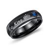 Moda Japonesa y Coreana Simple Hombres y Mujeres Acero Inoxidable Anillo de Pareja Personalizado Todo Fósforo Rey Reina Corona Anillo de Comida Joyería
