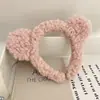 Orelhas de urso fofas faixa de cabeça de pelúcia para lavar o rosto grampo de cabelo de celebridade da internet faixa de cabeça para cabelo acessório de cabelo feminino outono e inverno prendedor de cabelo