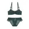 Sutiã Sexy Europeu e Americano com Renda de Cílios, Algodão Fino, Meia Taça, Push-Up, Respirável, Roupa Íntima, Dropshipping