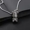 Nuevo collar de oso de peluche violento para hombres y mujeres, pareja, hip hop, lindo colgante de animal pequeño, accesorios para suéter, marca de moda