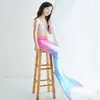 Traje de baño de cola de sirena para niños de comercio exterior europeo y americano, traje de baño para bebé con aletas, atuendo de actuación para niñas, secado rápido