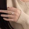 Anillo Irregular de Corazón Hueco para Mujer, Diseño Simple y Versátil, Anillo Abierto de Moda, Tendencia de Anillo de Dedo Índice de Alta Gama
