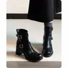 Botines de Plataforma de Temporada First Encounter para Mujer, Estilo Británico, Nueva Colección Otoño/Invierno 2026, Botas tipo Martin con Tacón Grueso y Detalle de Hebilla, Botas Adelgazantes