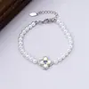 Brincos Pingente Flor Trevo Zircônia Quadrada Moda Pulseira Colar Feminino Conjunto Versátil Geométrico Super Brilhante