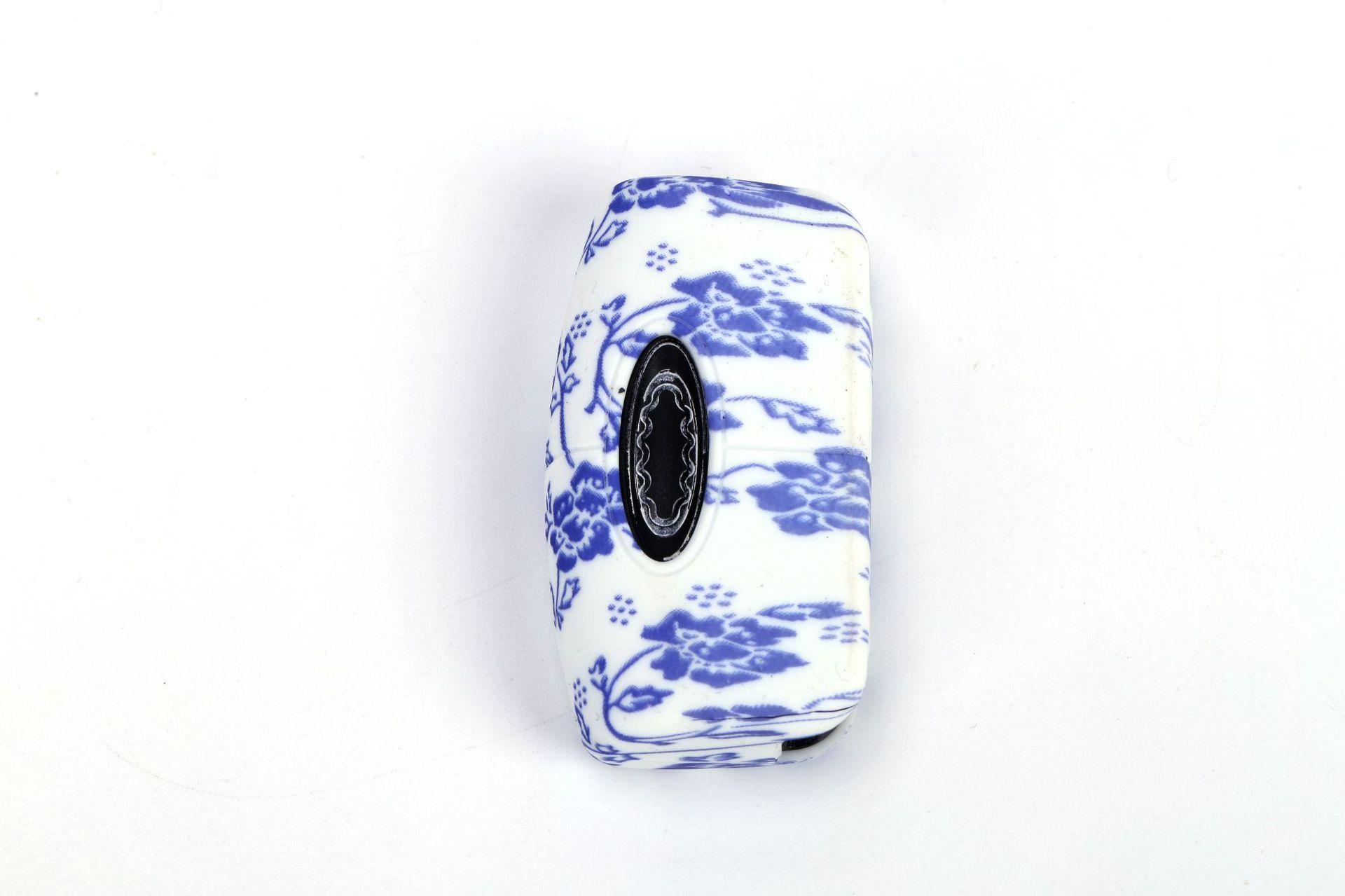 福特经典福克斯折叠3键无标水转印青花瓷