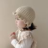 Gorro de Invierno para Bebé con Encaje Dulce, Gorro de Lana Tejida para Niñas, Gorro Cálido para Protección de Orejas de Bebé Pequeño, zxh10