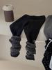 Leggings de Pierna Grande y Pequeña 25 Otoño Profundo e Invierno Nuevos Leggings de Calcetín con Puntos Forrados de Felpa para Niñas Pantalones para Niños
